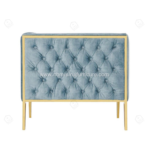 Blue fabric titanium frame living room sofa